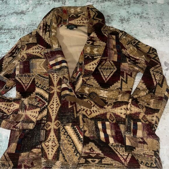 Ralph Lauren Geometric Patterned Jacket with Belt size L - Picture 1 of 8
